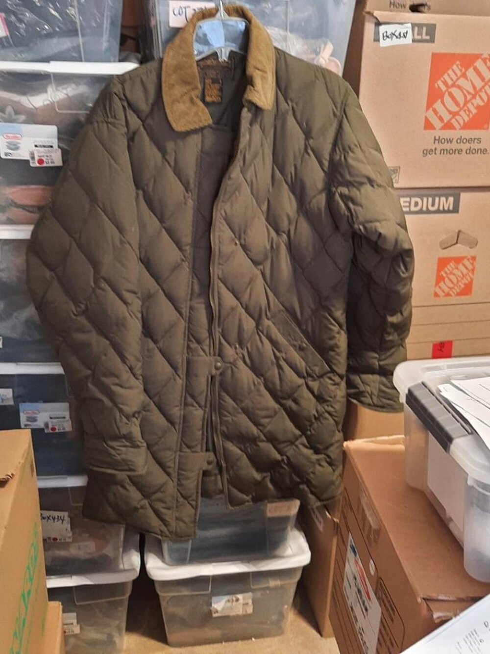 Vintage Eddie Bauer Women Diamond Quilted Chore Coat Goose Down Size M